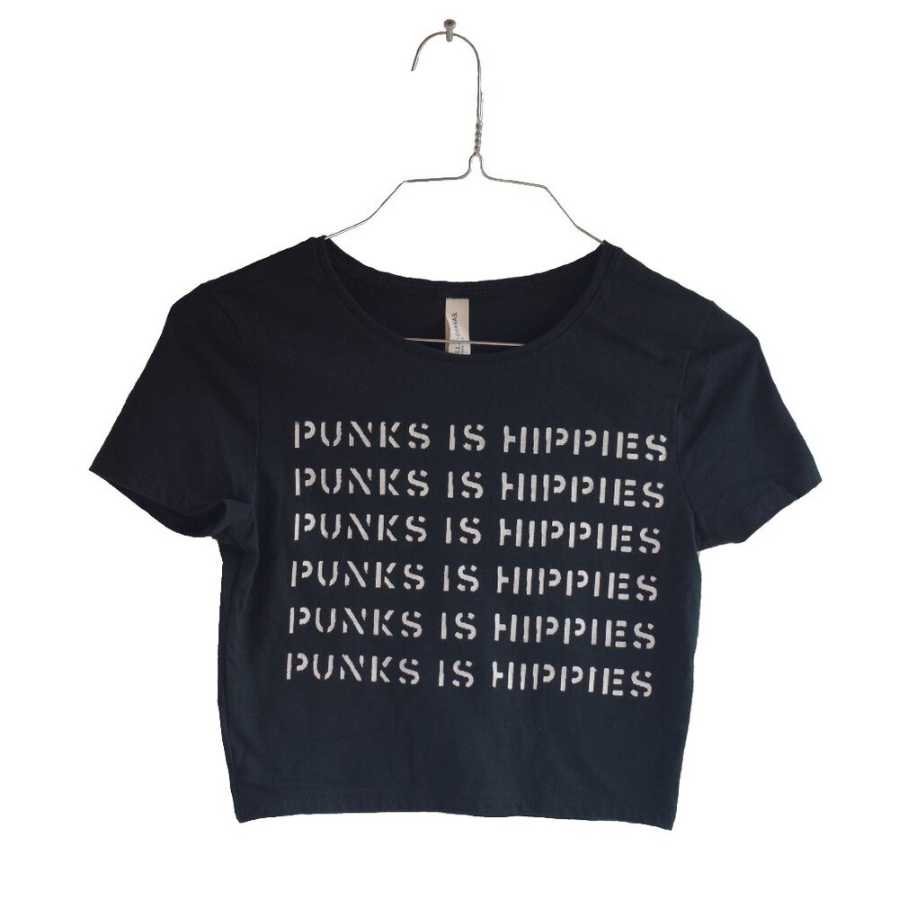 "PUNKS IS HIPPIES" (GISM reference) Women's Cropped Tee